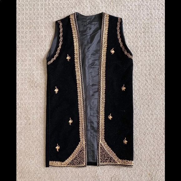 Taupe Boho Sequin Embroidered Vest